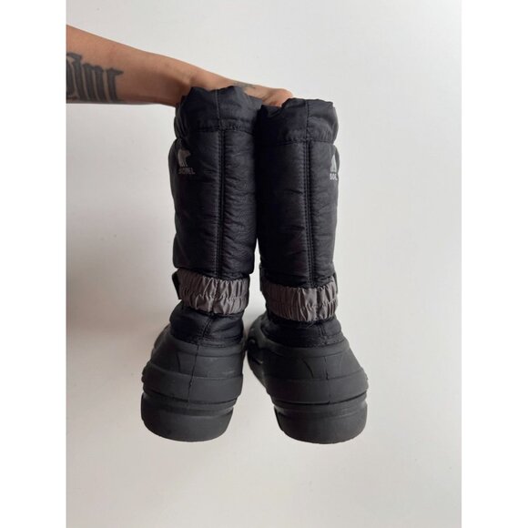 Kids' SOREL Flurry Black Winter Waterproof Lug Sole Winter Snow Boots, Size 6 - Picture 6 of 12